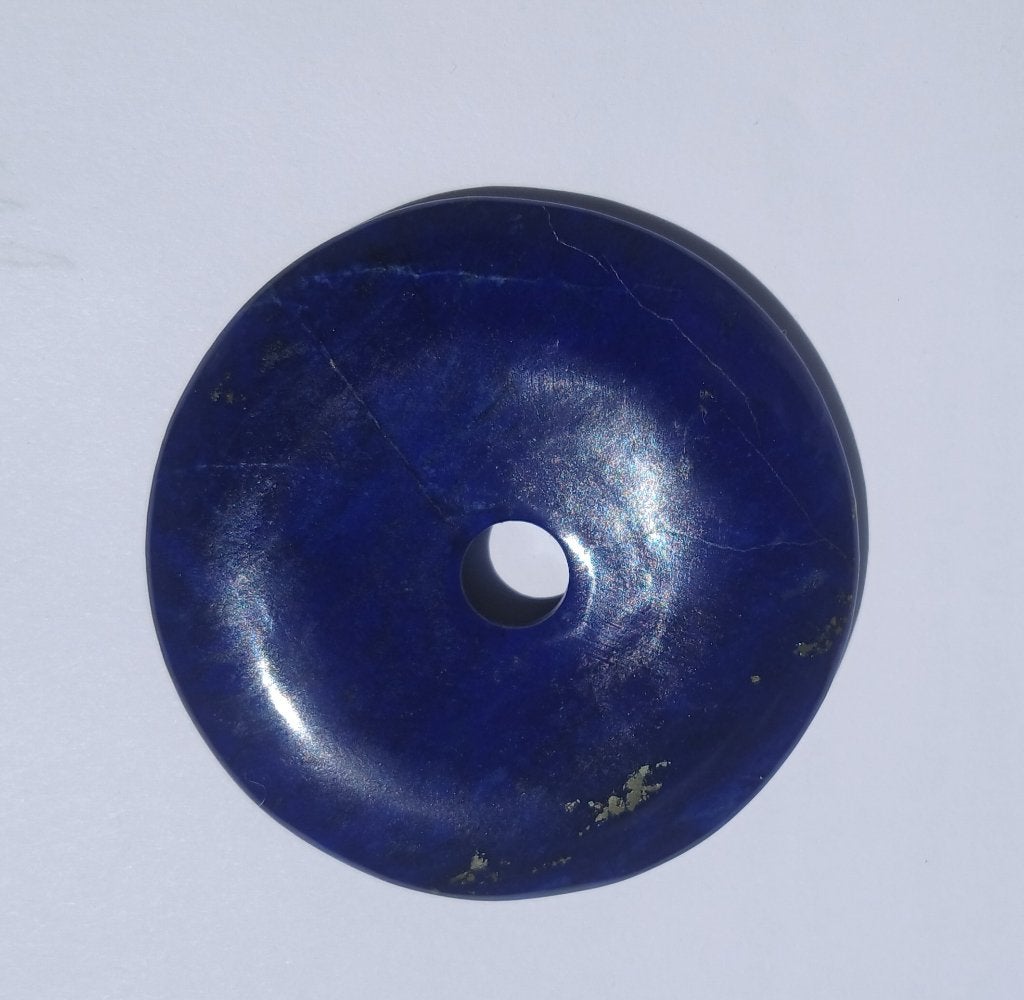 Pendentif Pierre Lapis Lazuli Grand Rond Cercle, Pierre ou Minéral, Enlèvement ou Envoi, Autres représentations, Comme neuf