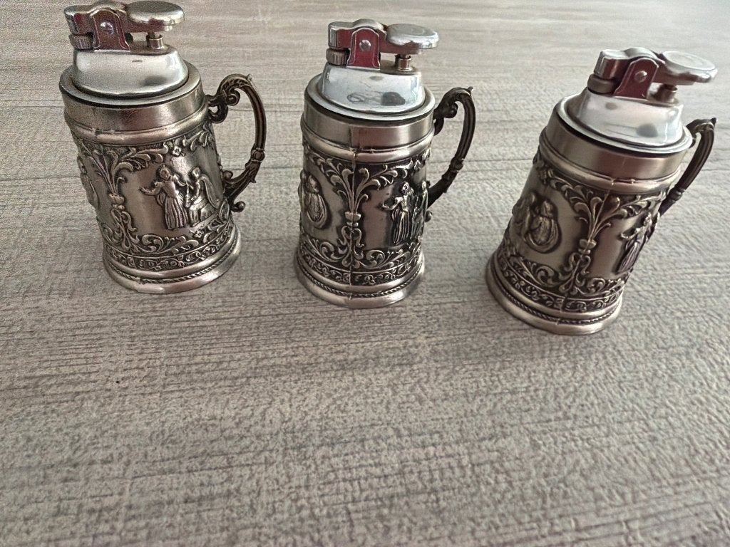 Vintage aansteker bierpul ( 3stuks), Antiek en Kunst, Ophalen