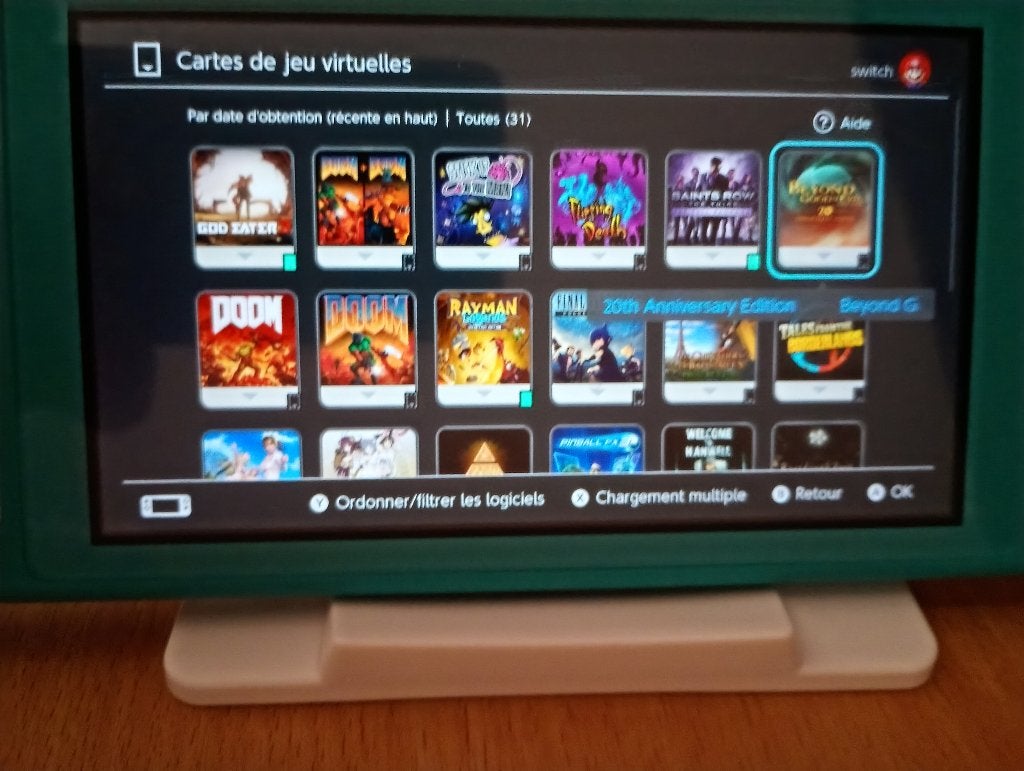 Nintendo-account met games, Ophalen
