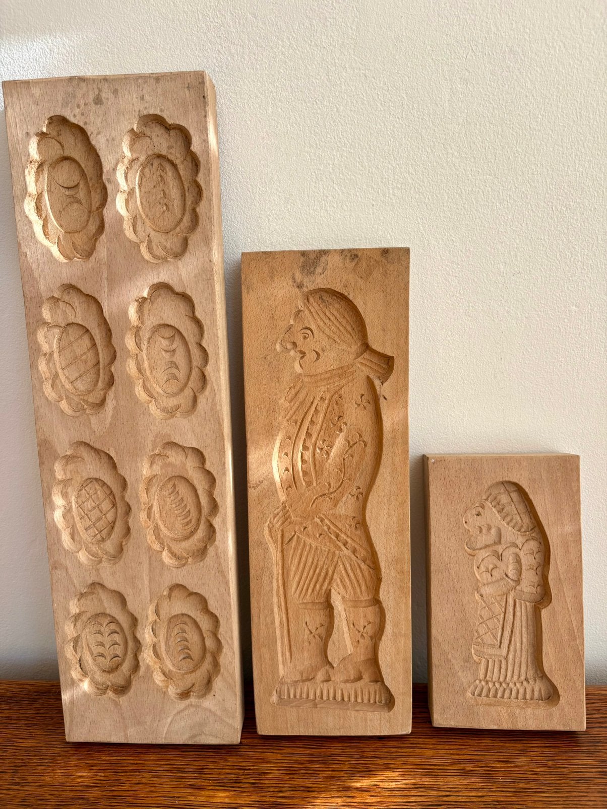 set van 3 vintage houten speculaasplanken, Ophalen, Zo goed als nieuw, Hout