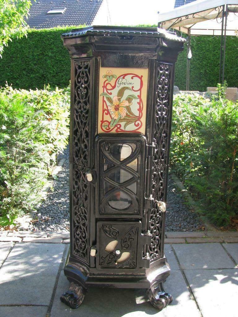 Zeer mooie Godin Belle Epoque houtkachel en/of kolen I.Z.G.S, Ophalen, Overige brandstoffen, Zo goed als nieuw, Vrijstaand