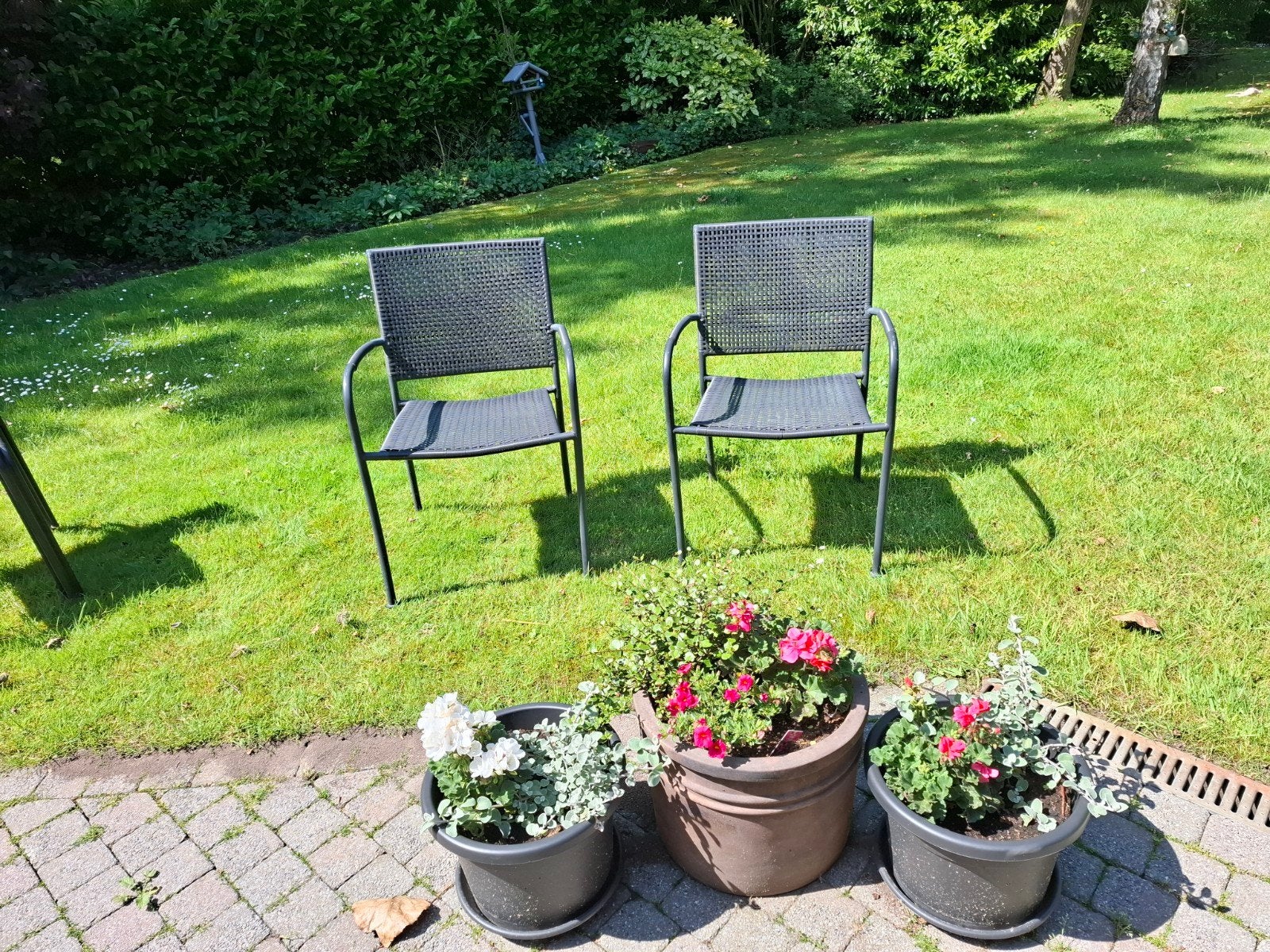 Zwarte tuinstoelen, Tuin en Terras, Tuinsets en Loungesets, Ophalen
