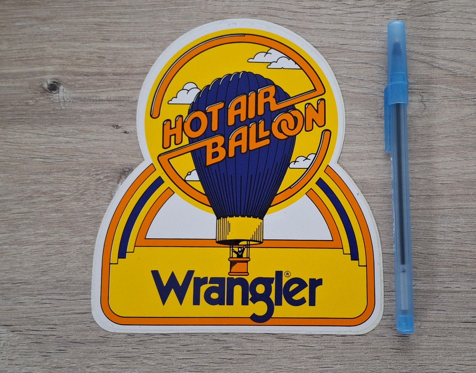 autocollant vintage Wrangler jeans Hot Air Balloon, Enlèvement ou Envoi, Comme neuf, Marque