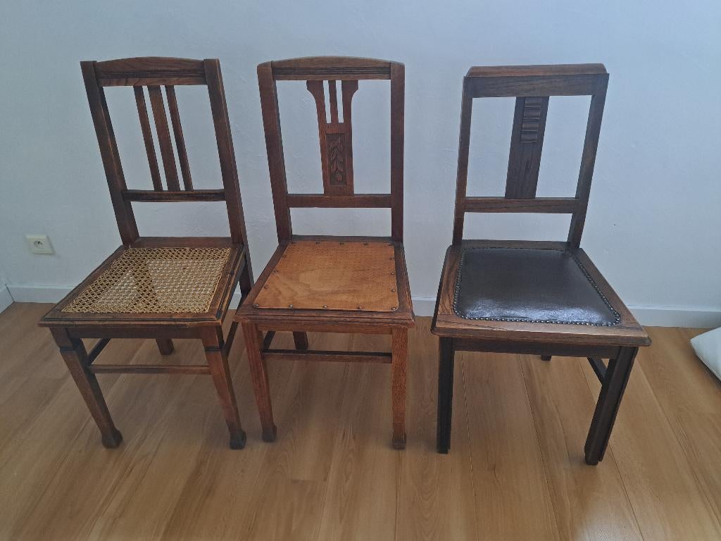 stoelen, Gebruikt, Bruin, Eén, Hout