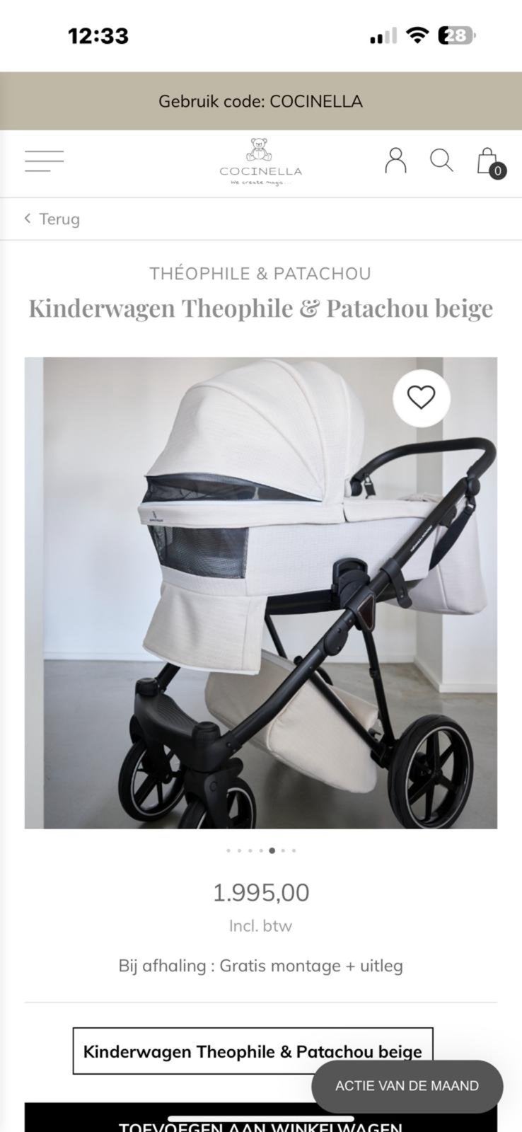 kinderwagen, Kinderen en Baby's, Kinderwagens en Combinaties, Ophalen of Verzenden, Zo goed als nieuw, Kinderwagen