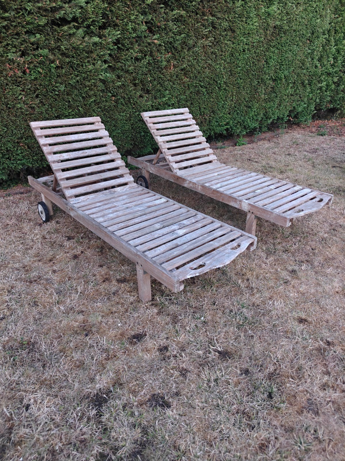 zeer mooie teakligstoelen, Jardin & Terrasse, Chaises longues, Enlèvement