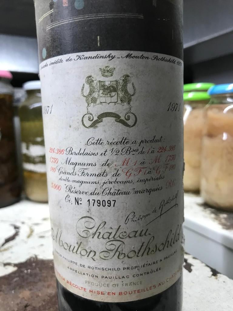 chateau mouton Rothschild 1971,no179097, Pleine, Comme neuf, Enlèvement, Vin rouge