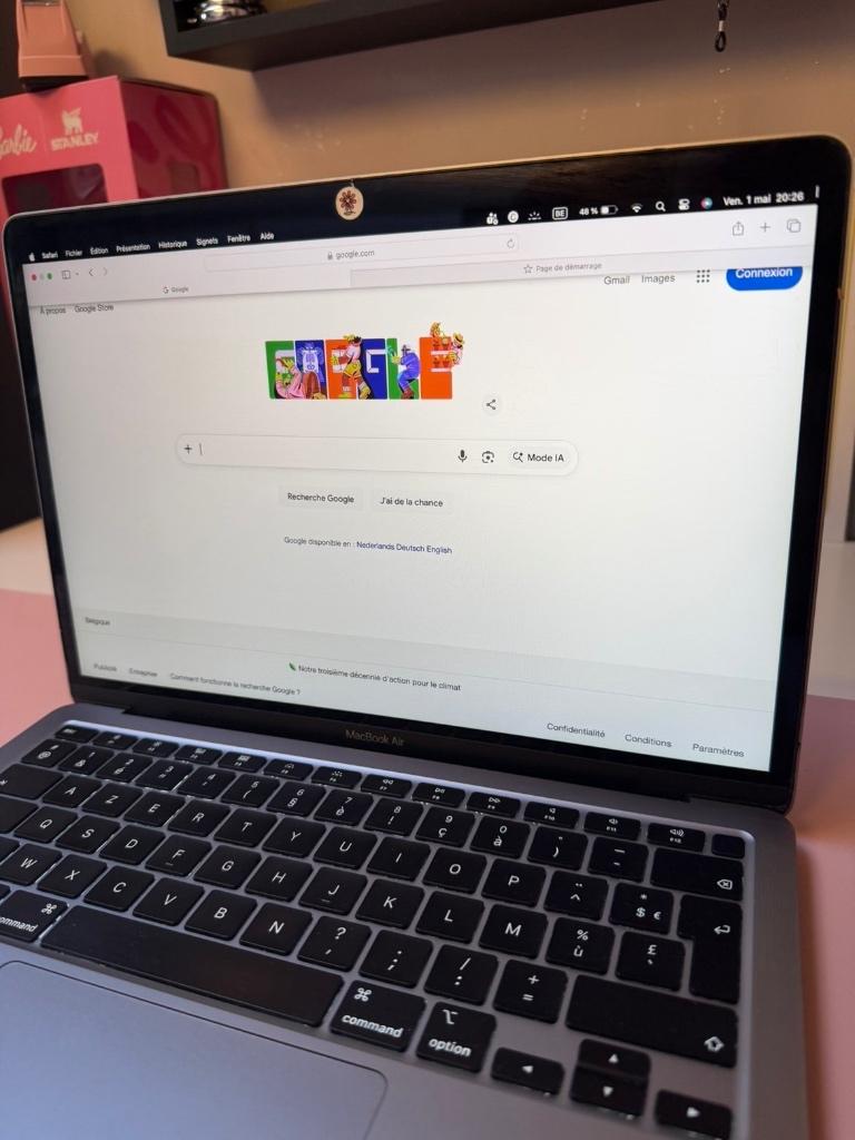 MacBook Air 2020, Informatique & Logiciels, Utilisé, Azerty, Inconnu, 128 GB ou moins