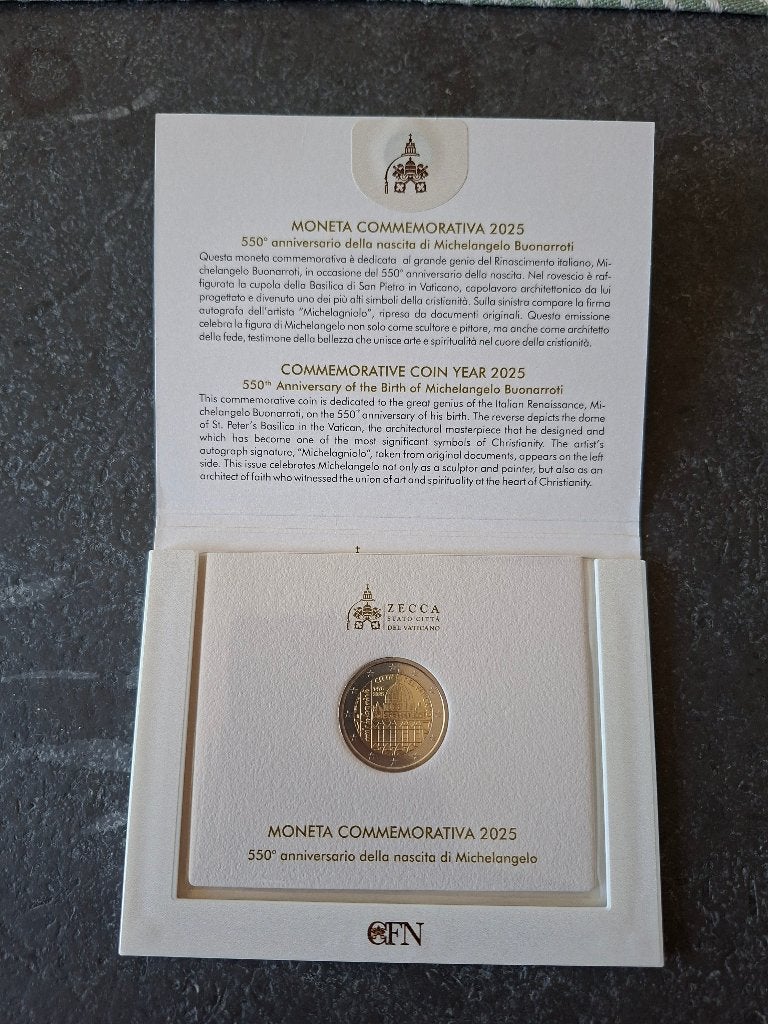 Vaticaanstad 2 euro 2025 Michelangelo, Postzegels en Munten, Ophalen of Verzenden, Vaticaanstad, 2 euro, Losse munt