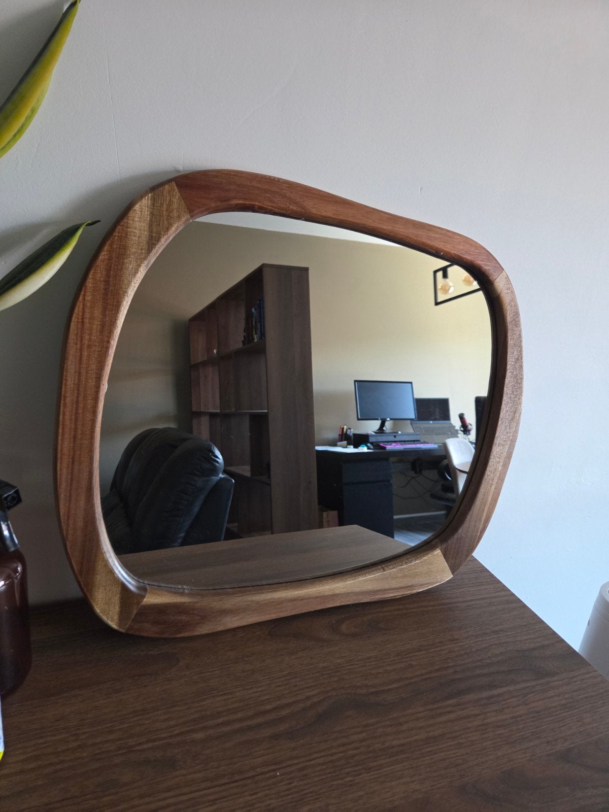 Spiegel met houten frame, Huis en Inrichting, Woonaccessoires | Spiegels, Ophalen, Nieuw, Minder dan 100 cm, Overige vormen