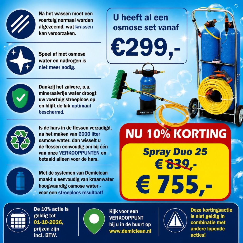 nu 10% korting – voertuigen afspoelen droogt streeploos op!, Ophalen, Nieuw, Demiclean