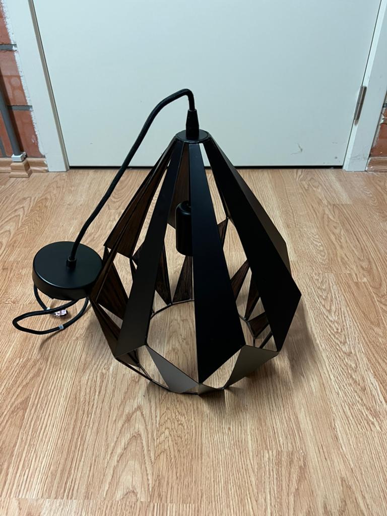 Zwarte hanglamp met bronzen binnenkant, Ophalen, Zo goed als nieuw