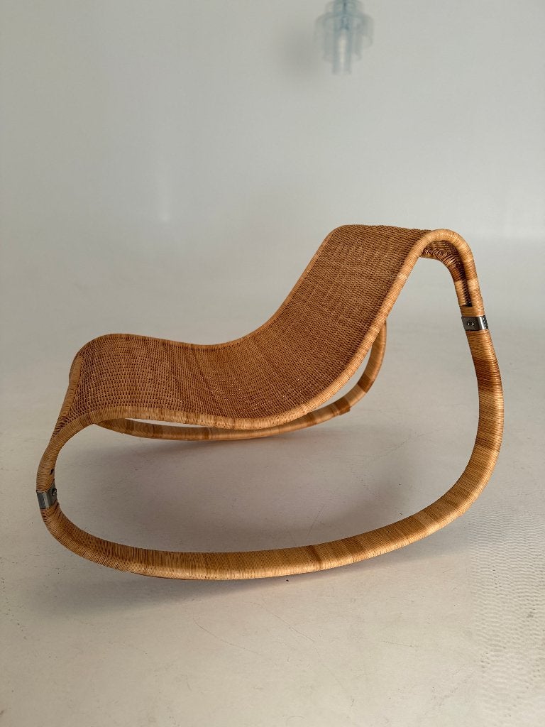 Vintage IKEA Gunghult schommelstoel – James Irvine 2002, Ophalen, Hout, 100 tot 125 cm, Zo goed als nieuw