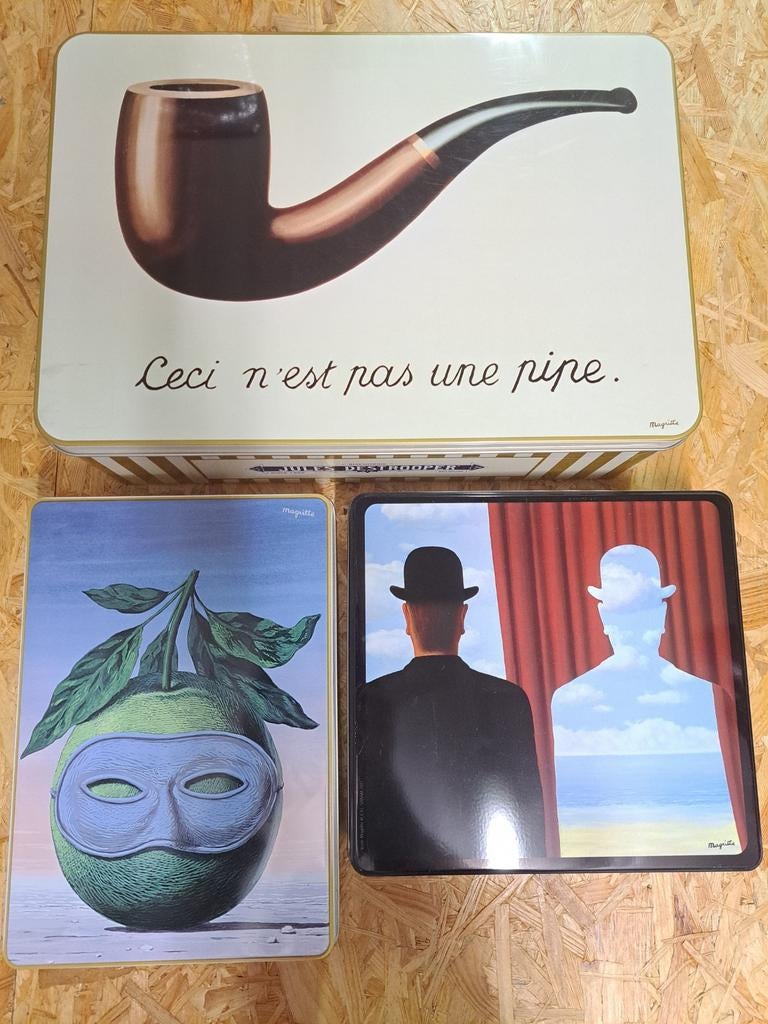 Blikken koekjestrommel Magritte 3 stuks, Verzamelen, Ophalen of Verzenden