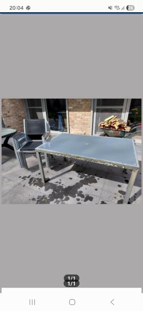 Tuintafel met 6 stoelen, Ophalen, Gebruikt, Rechthoekig