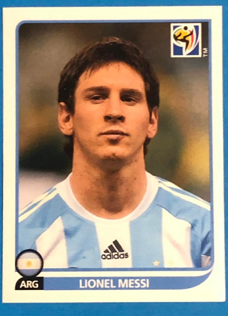 Messi Panini WK Zuid-Afrik 2010 Geen nummer Blauwe, Verzenden, Nieuw, Sport