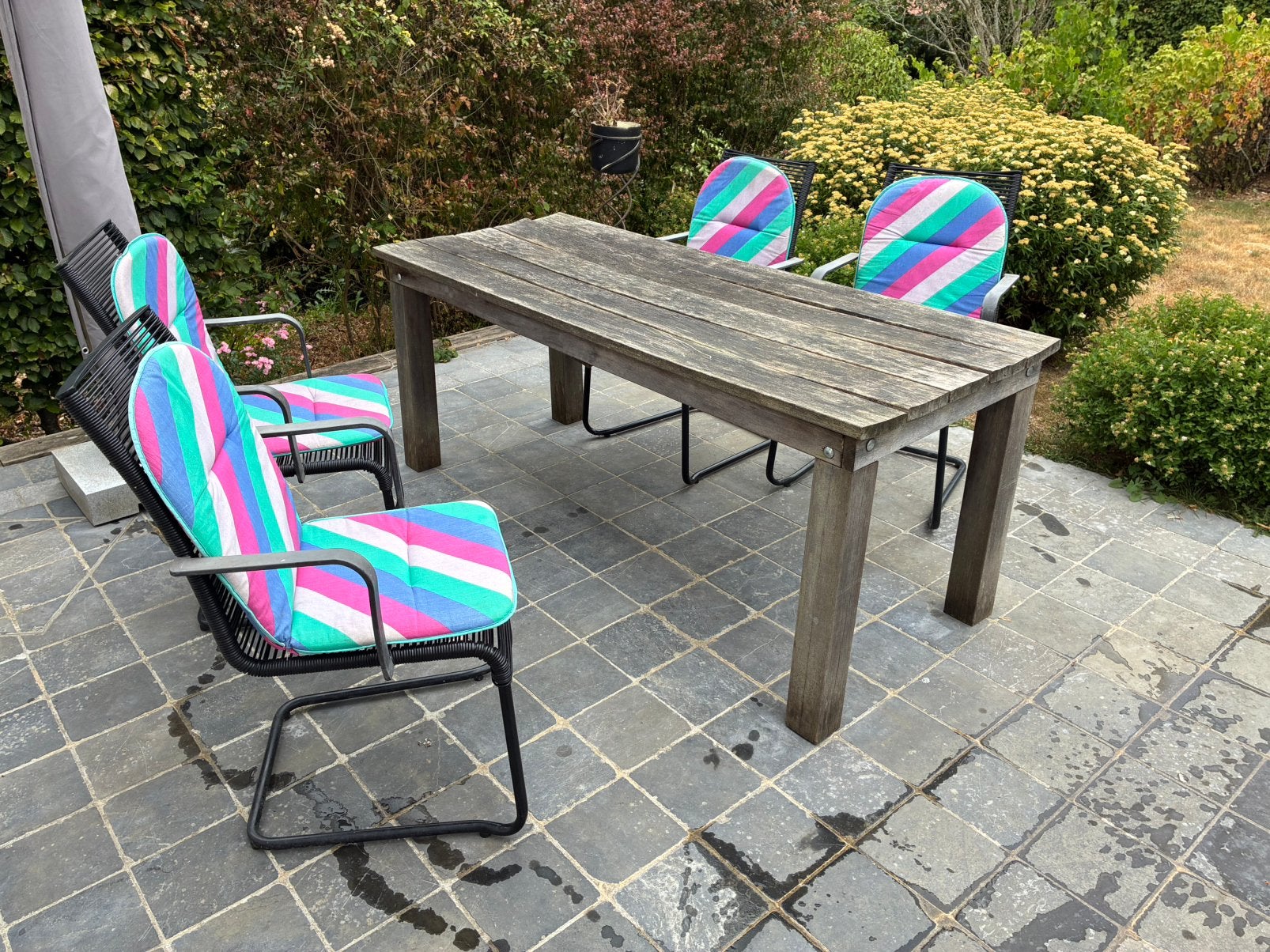 Table et 4 chaises pour jardin, Table à dinner, Enlèvement, Utilisé, Autres matériaux