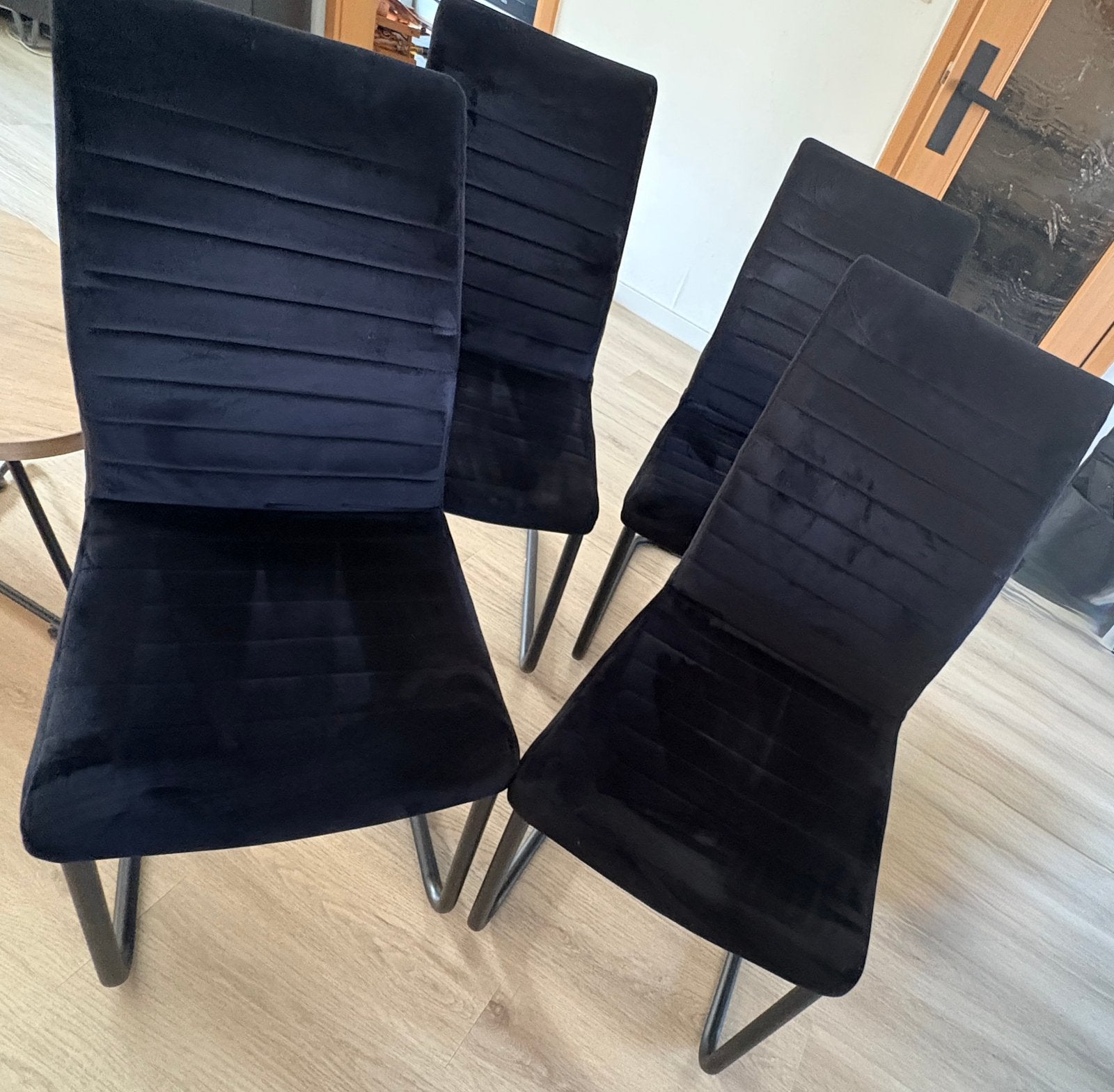 Set 4 stoelen, Huis en Inrichting, Ophalen, Zwart, Zo goed als nieuw, Vier