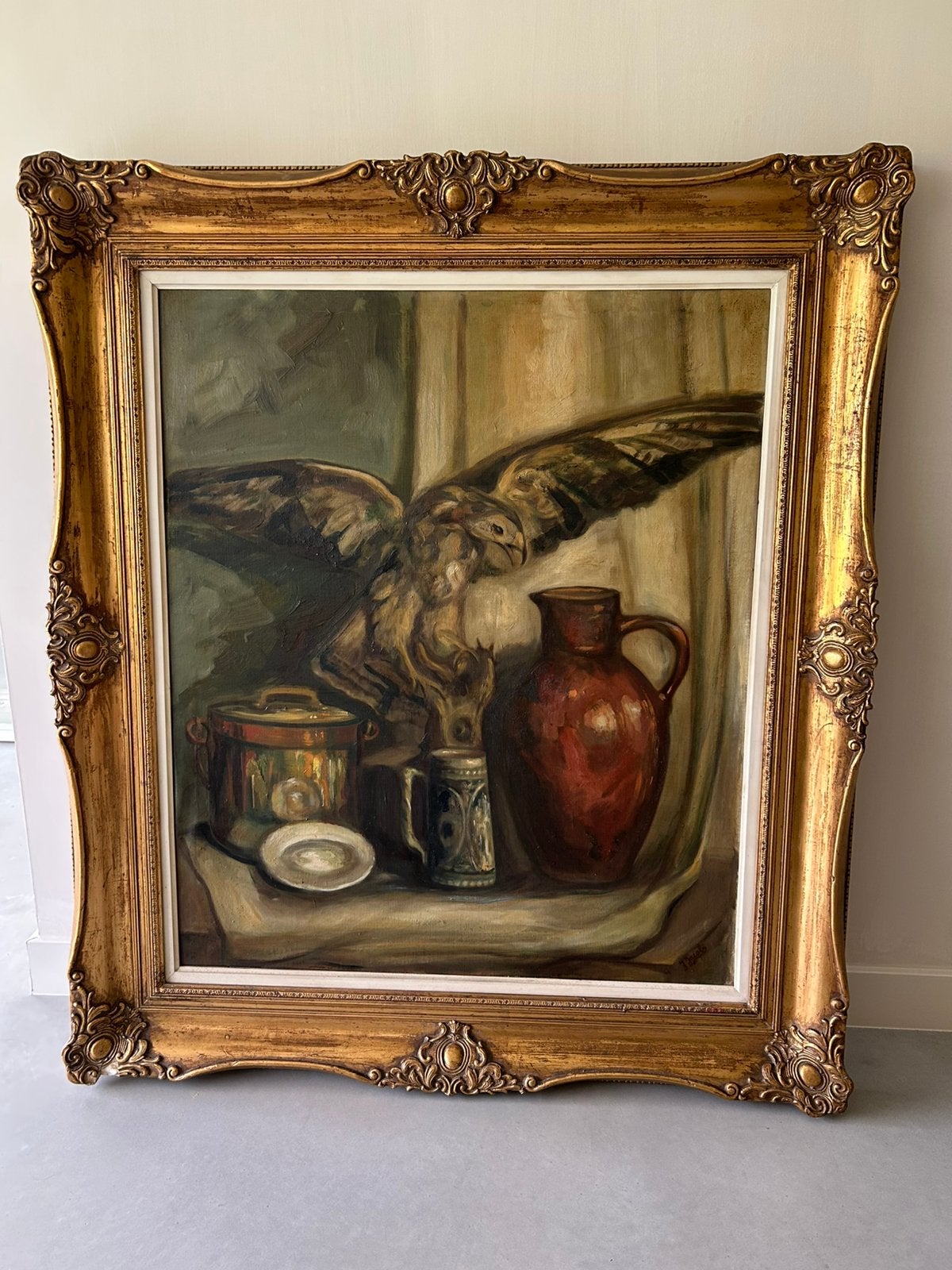 Schilderij te koop van J Jacobs, Antiek en Kunst, Ophalen, Overige stijlen, Doek, Stilleven