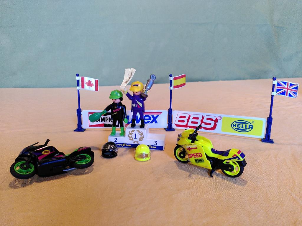 Playmobil 3779 Moto racing set uit 1992, Kinderen en Baby's, Speelgoed | Playmobil, Ophalen of Verzenden, Gebruikt