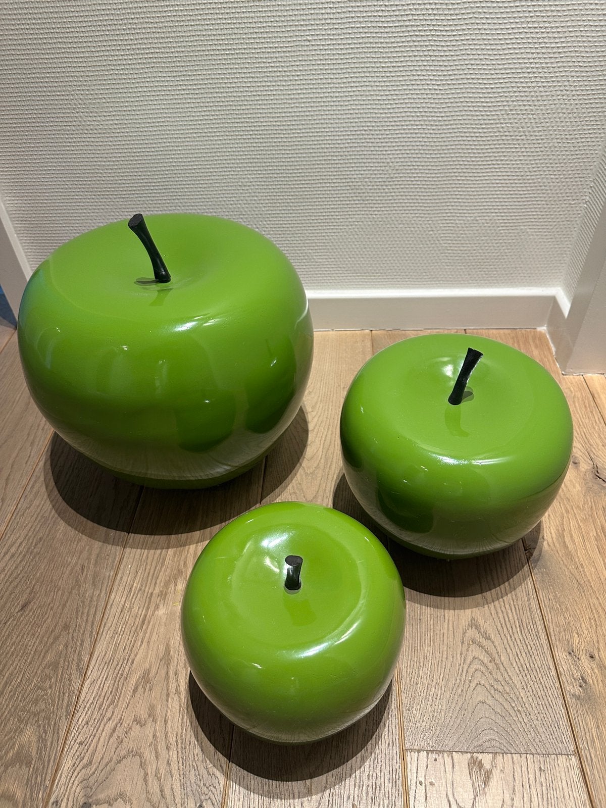 decoratieve groene appels set van 3 (Nieuw), Huis en Inrichting, 29 cm, Groen, 33 cm, Steen/keramiek
