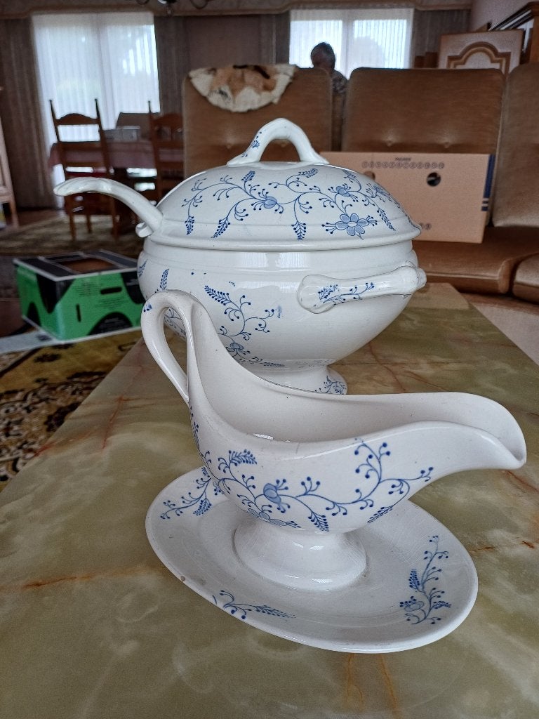 Antiek Belgisch Nimy Servies – Soepterrine & Sauskom, Enlèvement