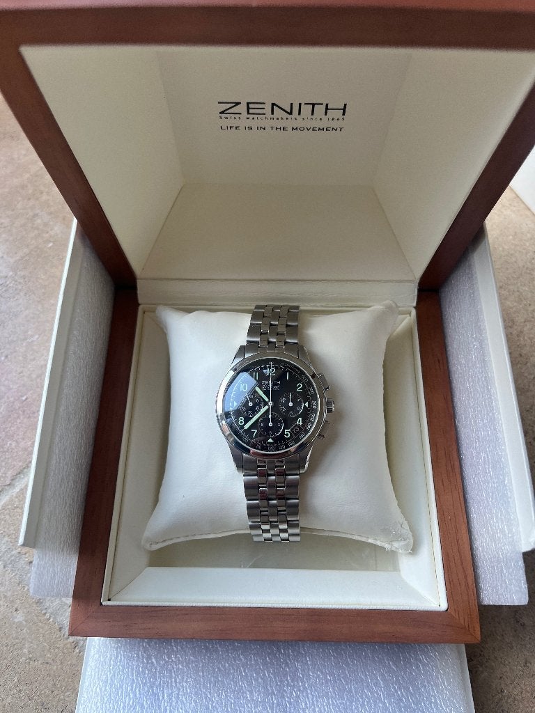 Zenith, Handtassen en Accessoires, Horloges | Heren, Staal, Staal, Polshorloge, Nieuw