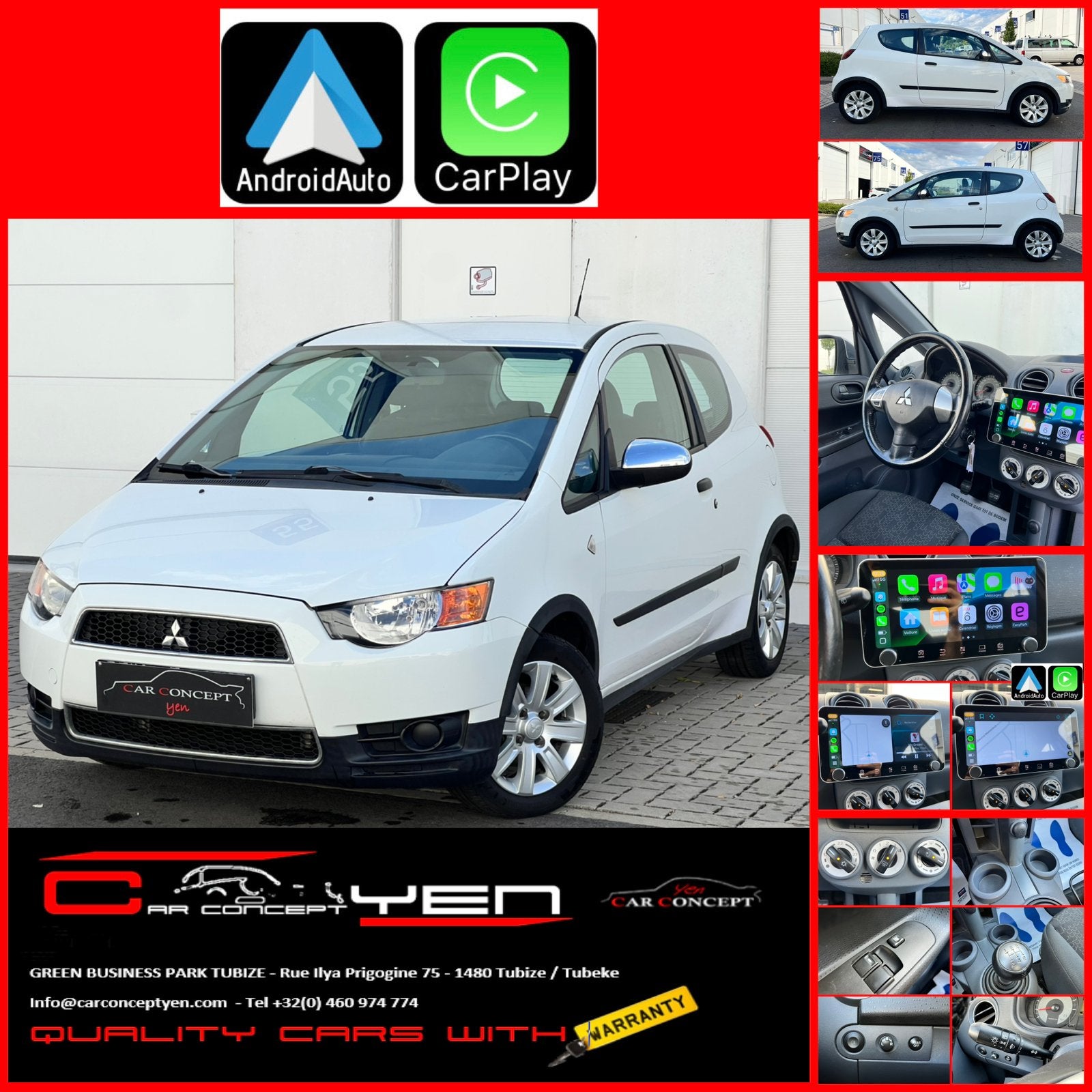 Colt 1.3i CarbonBlack ClearTec*Carplay*Airco*Navi*Bluetooth*, Autos, Mitsubishi, Achat, Entreprise, Boîte manuelle, 4 cylindres