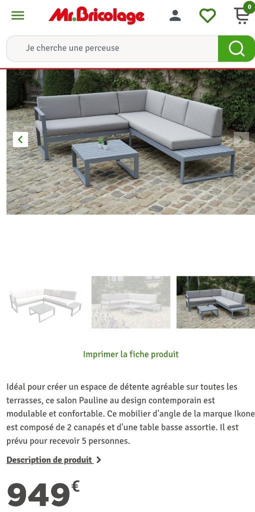 Salon jardin, Jardin & Terrasse, Ensembles de jardin, 5 places, Salons de jardin, Aluminium, Comme neuf
