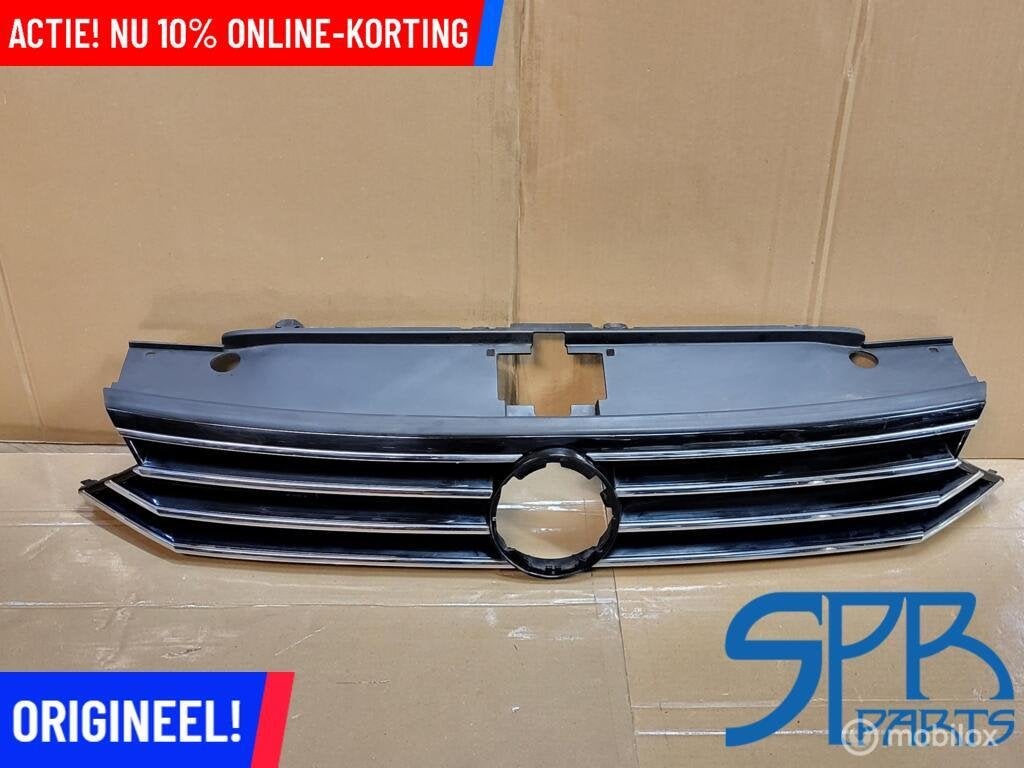VW PASSAT B8 3G 2015-2018 GRILLE CHROOM GRILL GEBR REPARATIE, Auto-onderdelen, Gebruikt, VOLKSWAGEN, Volkswagen, Ophalen of Verzenden