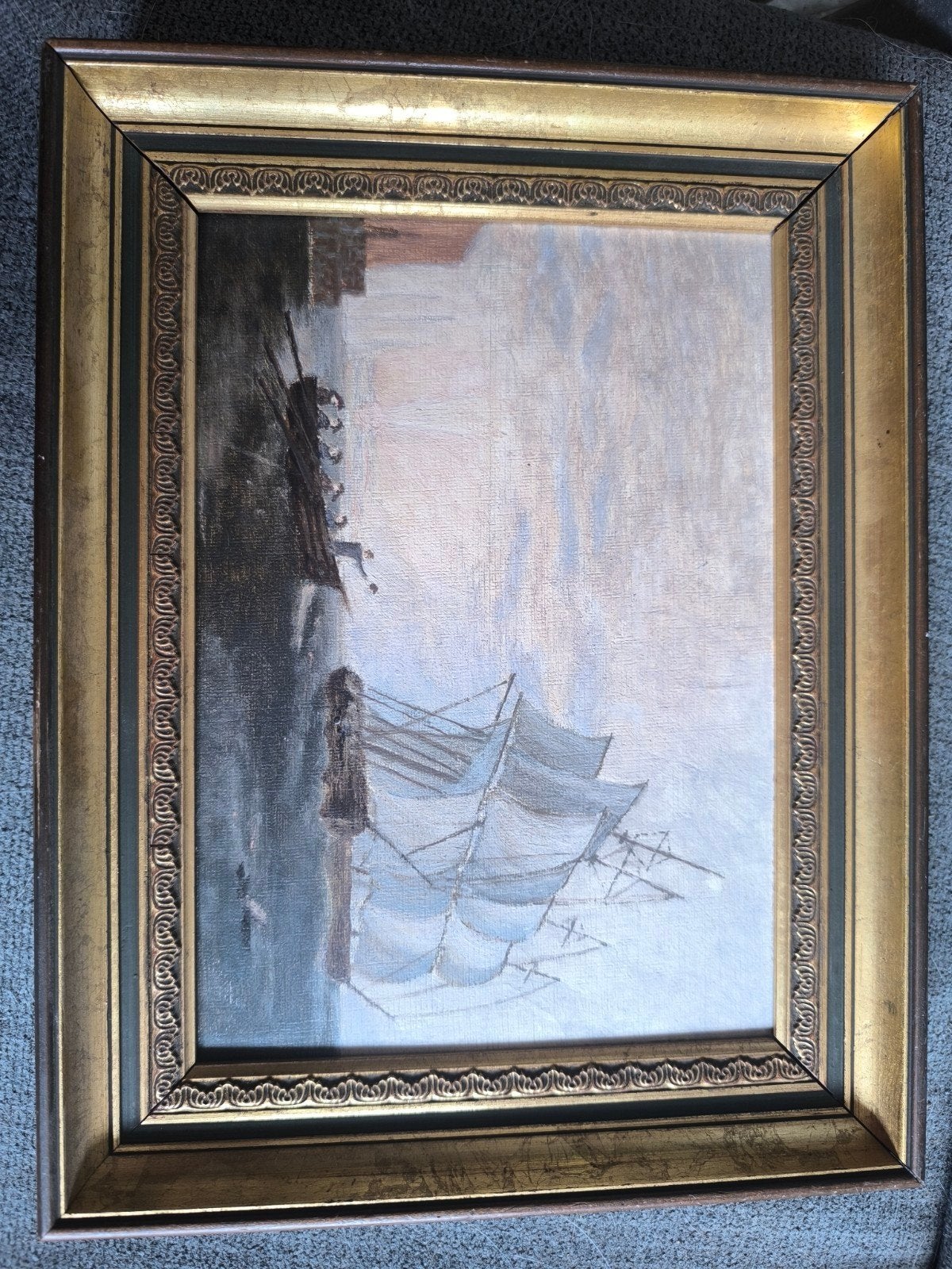 schilderij zeilschip, Ophalen