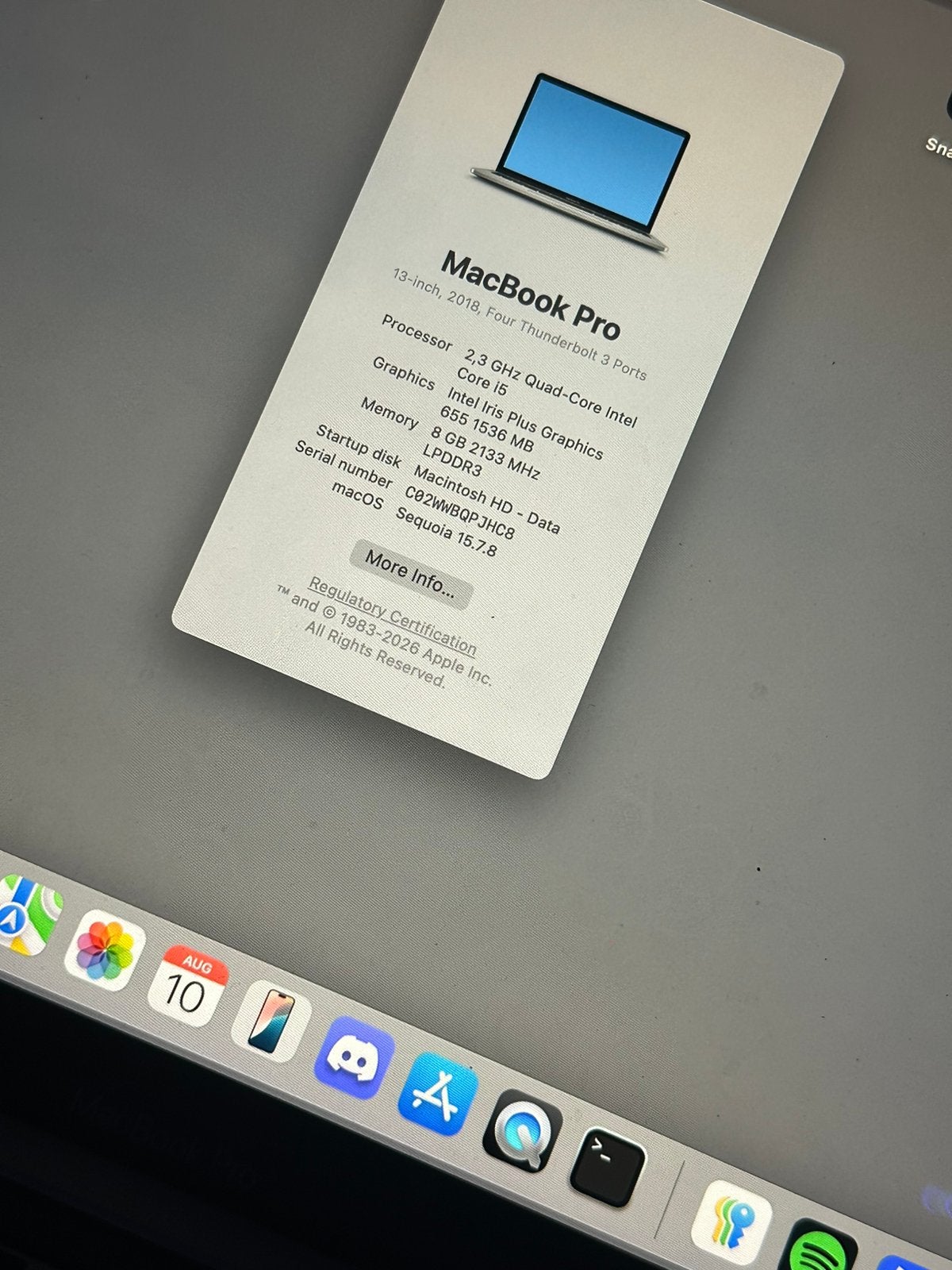 Macbook Pro 2018 13 inch, Ophalen, Gebruikt