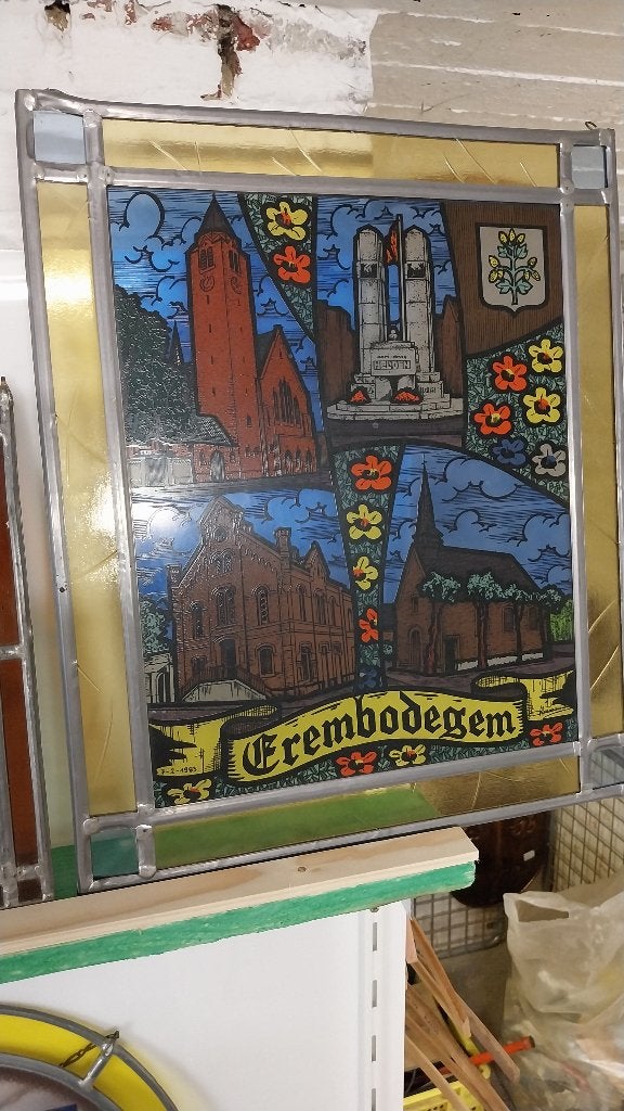 Glasraam Erembodegem Aalst., Ophalen of Verzenden, Gebruikt, Reclamebord