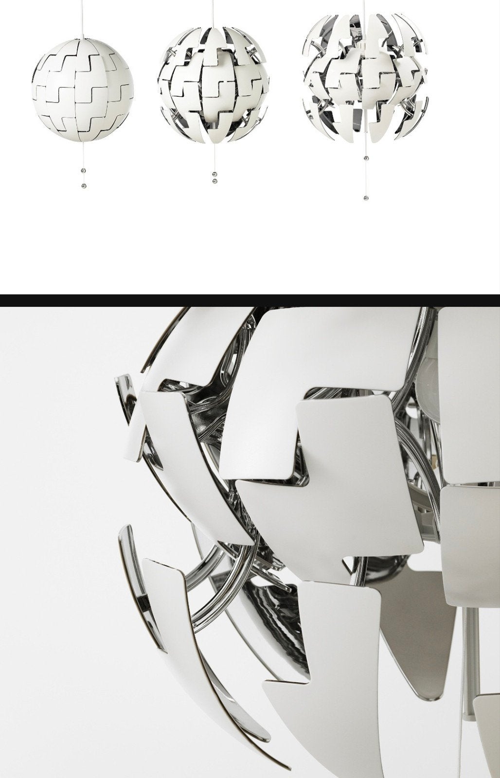 Ikea hanglamp wit, zilverkleur, Enlèvement