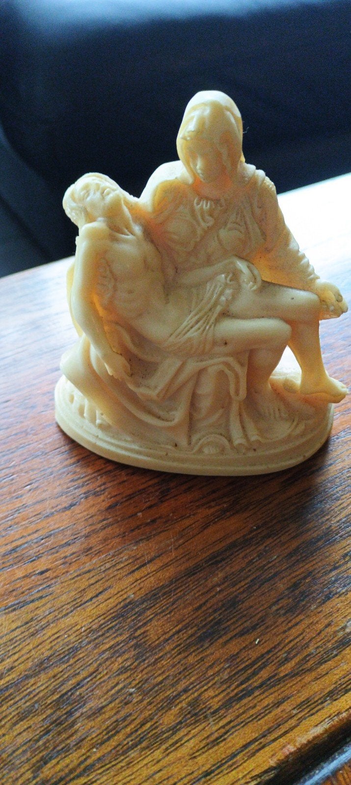 Vintage Italiaans Pietà albast/composiet beeldje van 12 cm", Antiek en Kunst, Ophalen of Verzenden
