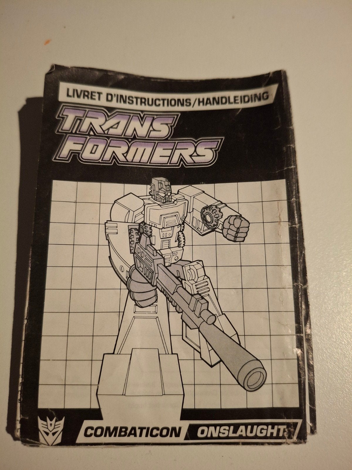 Transformers G1 Classics Onslaught instructieboekje 1991, Verzamelen, Transformers, G1, Ophalen of Verzenden, Gebruikt, Decepticons