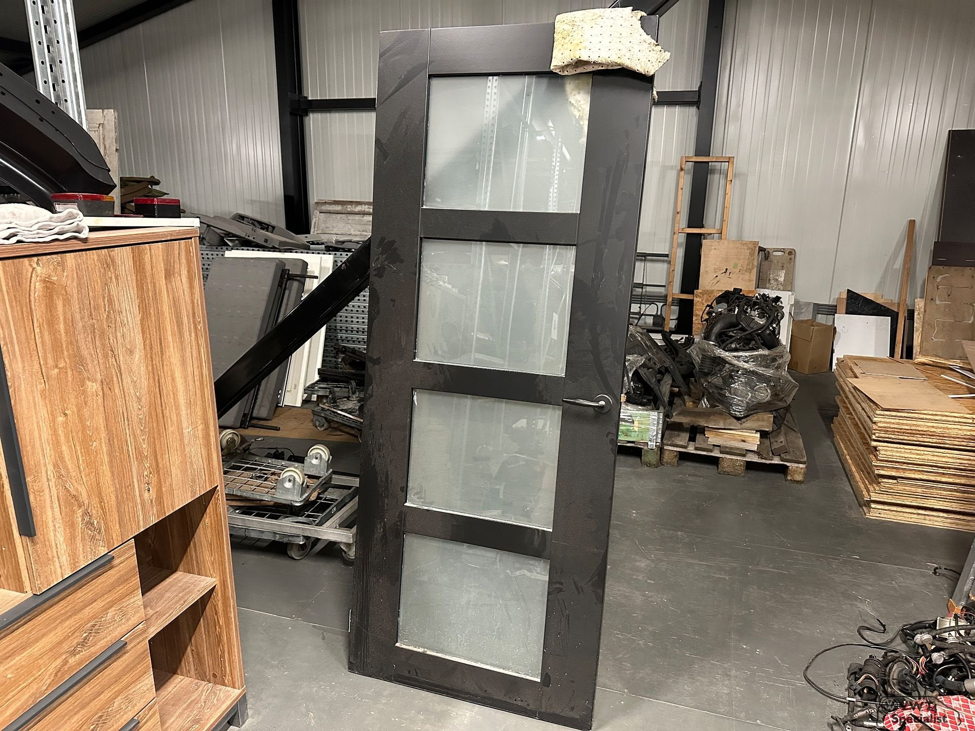 Complete zwarte binnendeur met glas, Ophalen, Gebruikt, -, -