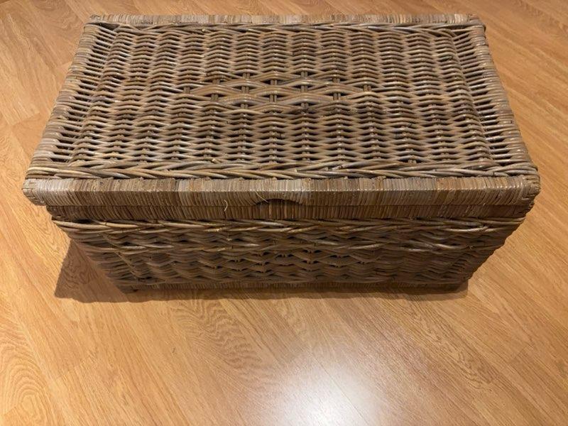 Rieten koffer, Huis en Inrichting, Ophalen, Mand, Vierkant, Nieuw