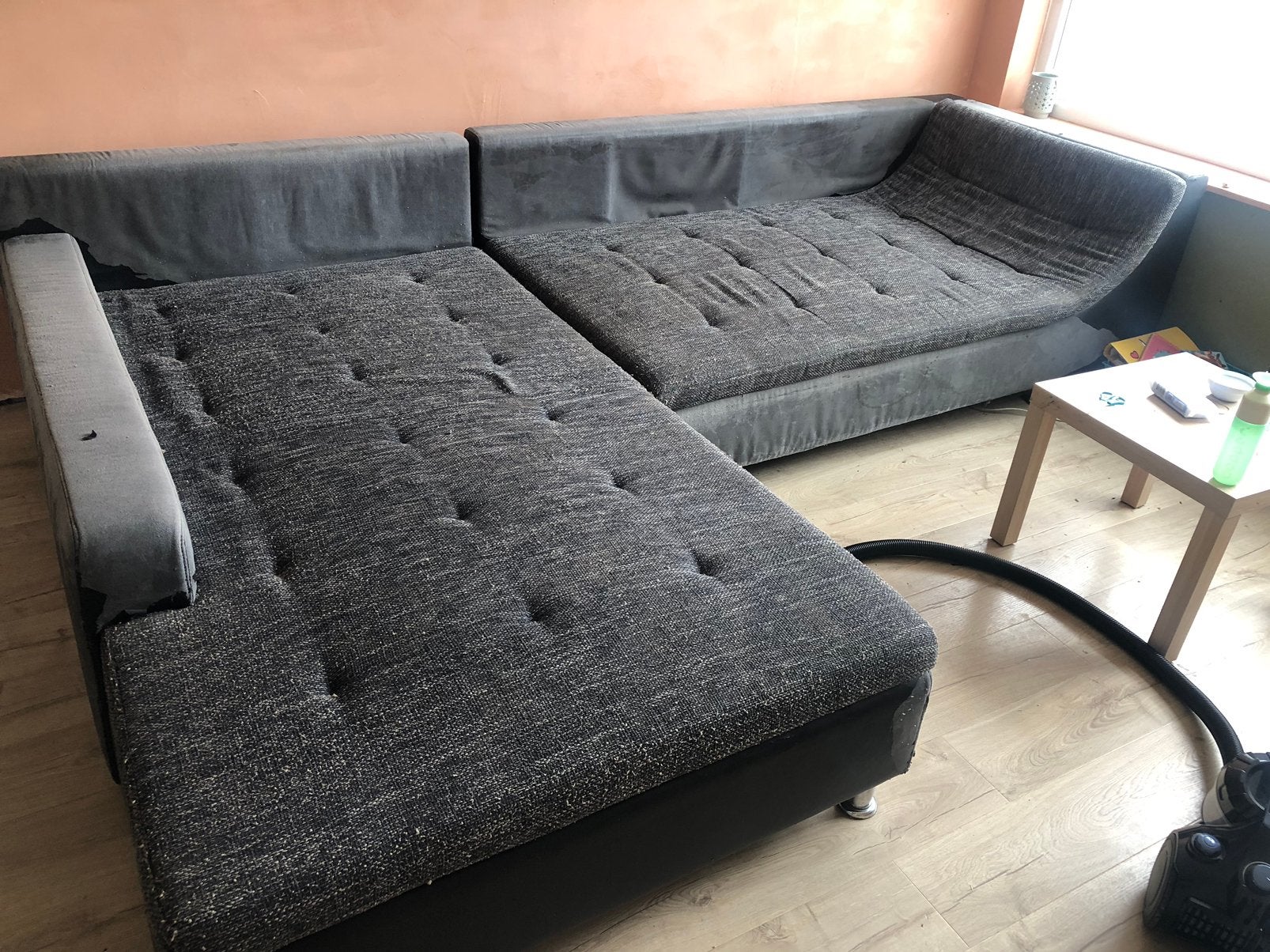Gratis zetel voor hobbykamer, jeugdbeweging,.., Maison & Meubles, Chaises, Gris, Deux, Enlèvement, Utilisé