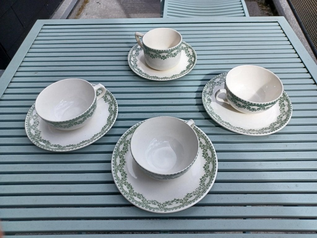 Boch Carlotta - 4 tasses et 4 sous-tasses, Ophalen of Verzenden