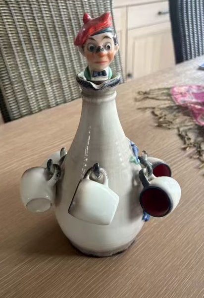 Vintage drank karaf met kopjes, Ophalen, Zo goed als nieuw