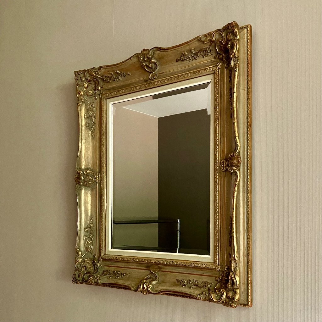 Antieke spiegel facet geslepen 64x74cm, Ophalen