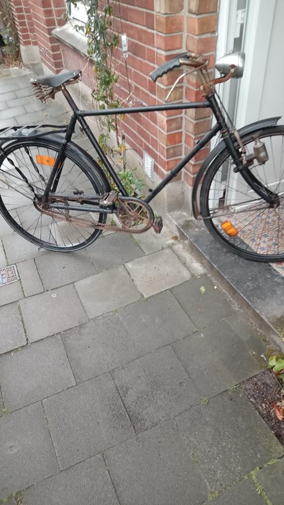 Vintage herenfiets, Ophalen
