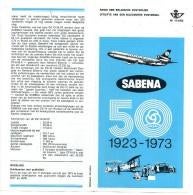 folder luchtvaart 50 jaar Sabena post, Ophalen of Verzenden