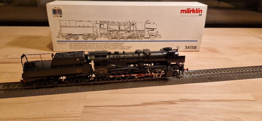 2. Märklin 34158 H0 Stoomlocomotief CFL 5603 zwart, Hobby en Vrije tijd, Modeltreinen | H0, Zo goed als nieuw, Locomotief, Märklin