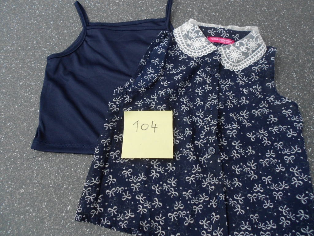 setje 2 stuks bloesje met topje mt 104, Kinderen en Baby's, Kinderkleding | Maat 104, Ophalen of Verzenden, Gebruikt, Meisje, Shirt of Longsleeve