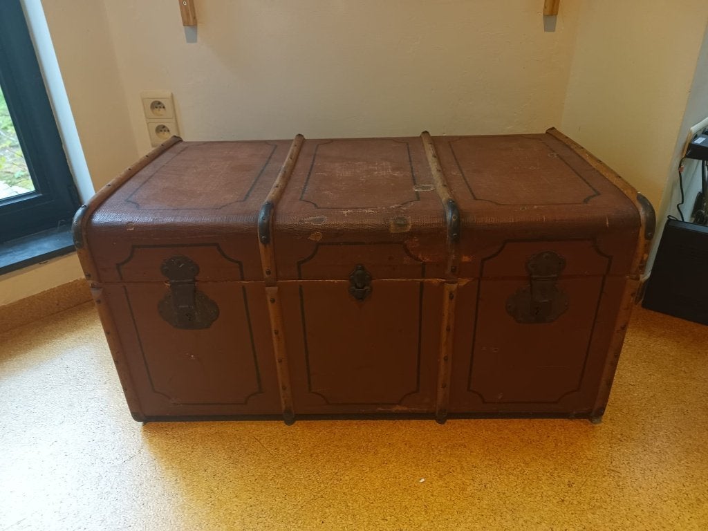 oude kist / reiskoffer, Ophalen, Gebruikt, 50 tot 100 cm, 75 tot 100 cm