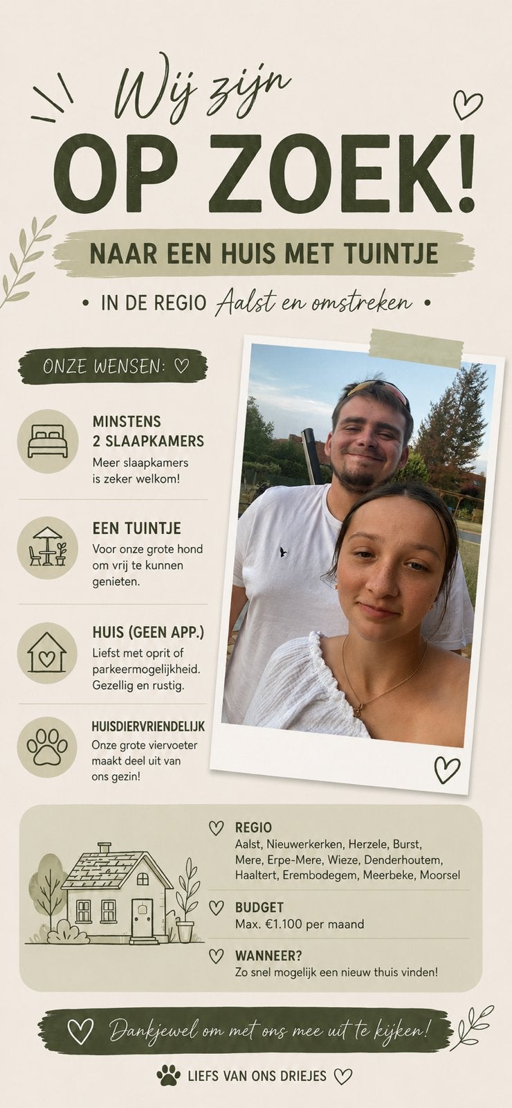 Gezocht: huis te huur, Immo, Huizen te huur, Provincie Oost-Vlaanderen, Overige soorten
