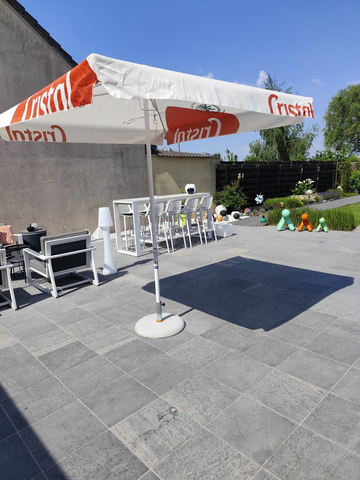 NIEUWE parasol cristal, Ophalen
