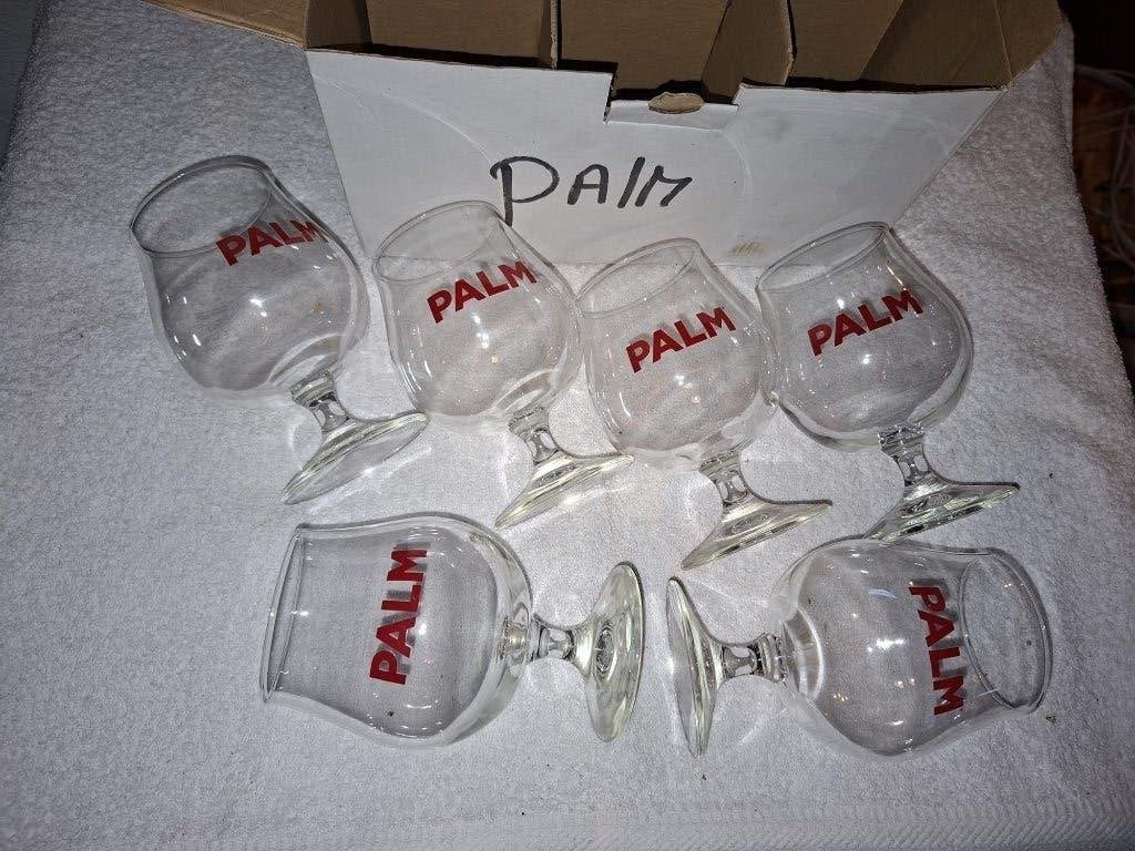 6 palm glazen in doos, nieuwstaat, Collections, Enlèvement ou Envoi, Neuf, Verre ou Verres, Palm